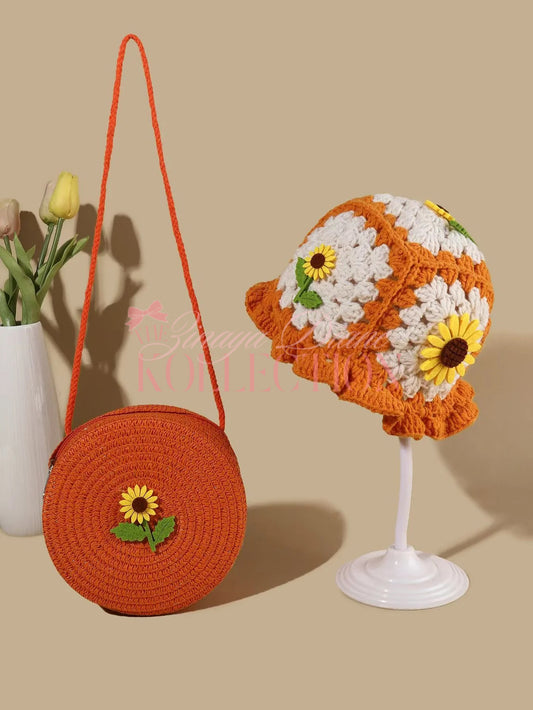 Sunflower Hat & Purse Set